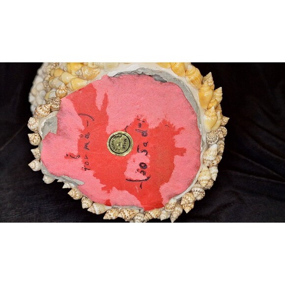 Cat Figurine with Seashells, Unique 7" Cat Decor Shell - Picture 8 of 8